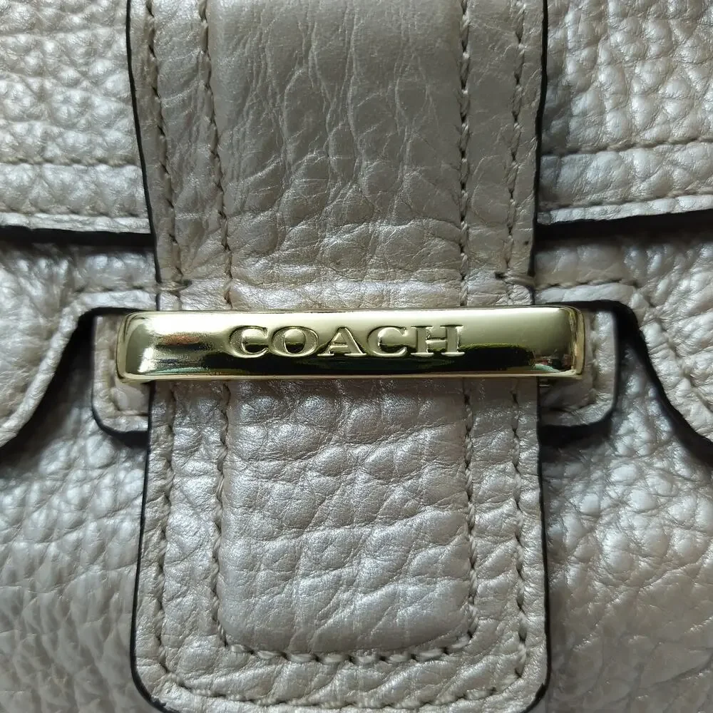 Coach Madison Pinnacle Pink Pebbled Leather Double Handles Satchel Shoudler Bag